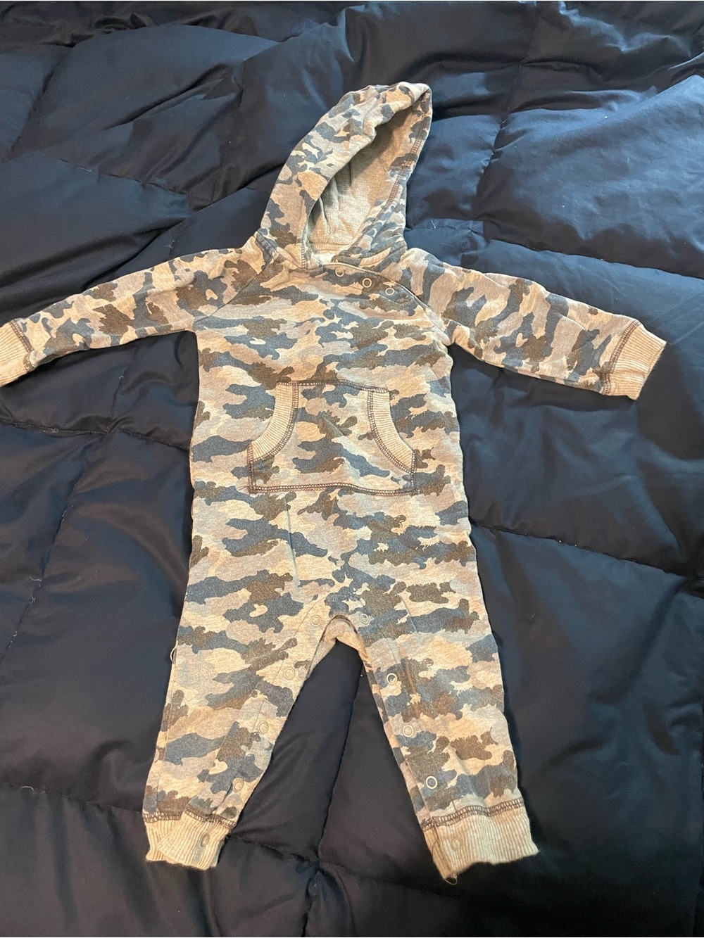 Camouflage Hooded One-Piece Romper